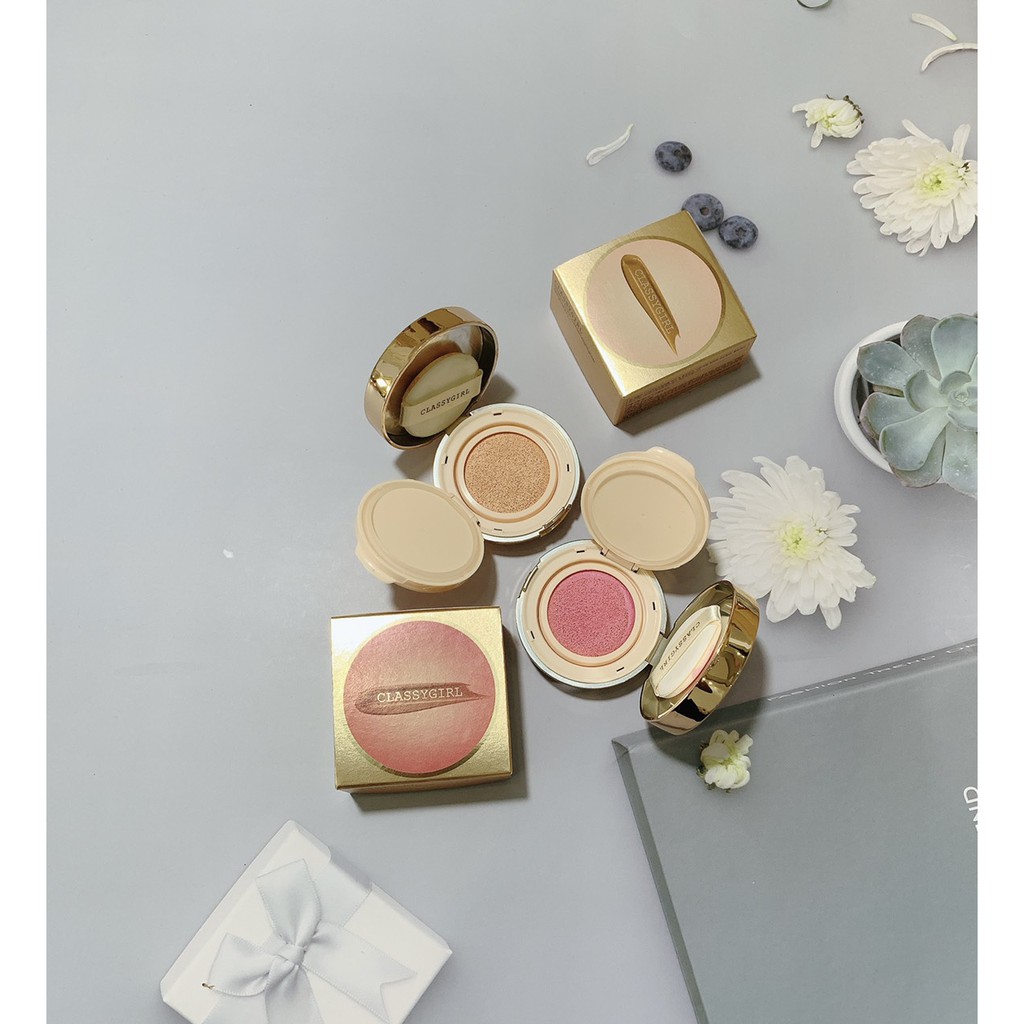 [COMBO] Phấn nước trang điểm Classygirl che khuyết điểm + độ bền màu cực lâu (phấn phủ + phấn má hồng) | BigBuy360 - bigbuy360.vn