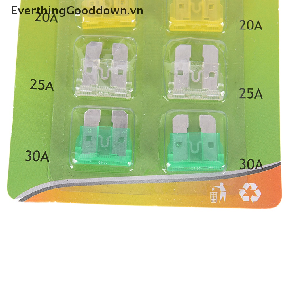 Everthinggood Bộ Cầu Chì Hợp Kim Kẽm 10-30A Bền An Toàn Cho Xe Hơi