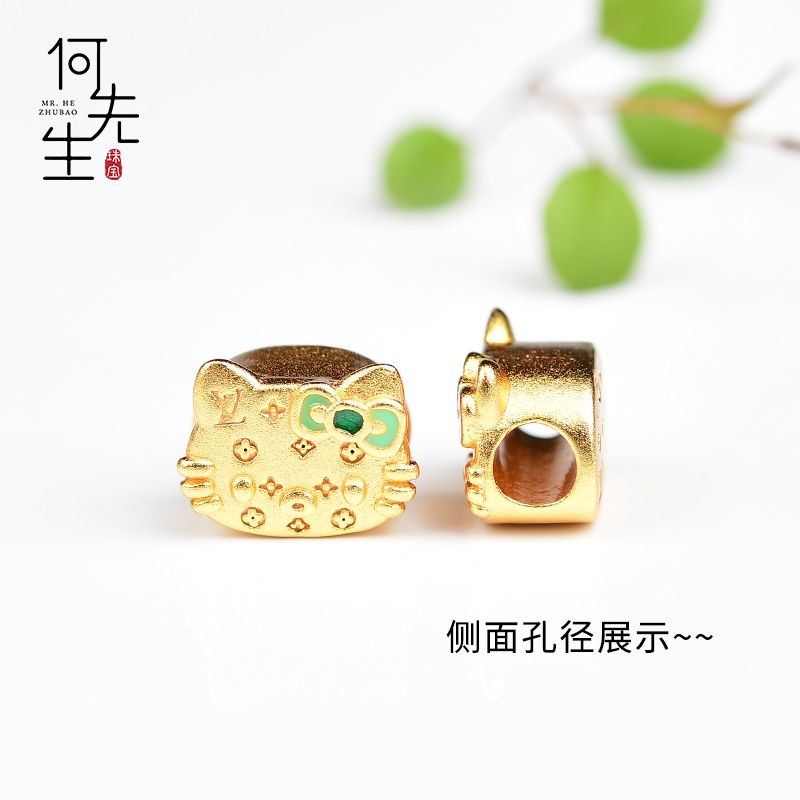 Hạt Xỏ Vòng Tay Mèo Kt DIY Không Gây Dị Ứng Màu Vàng Cát Phụ Kiện Trang Sức Cao Cấp