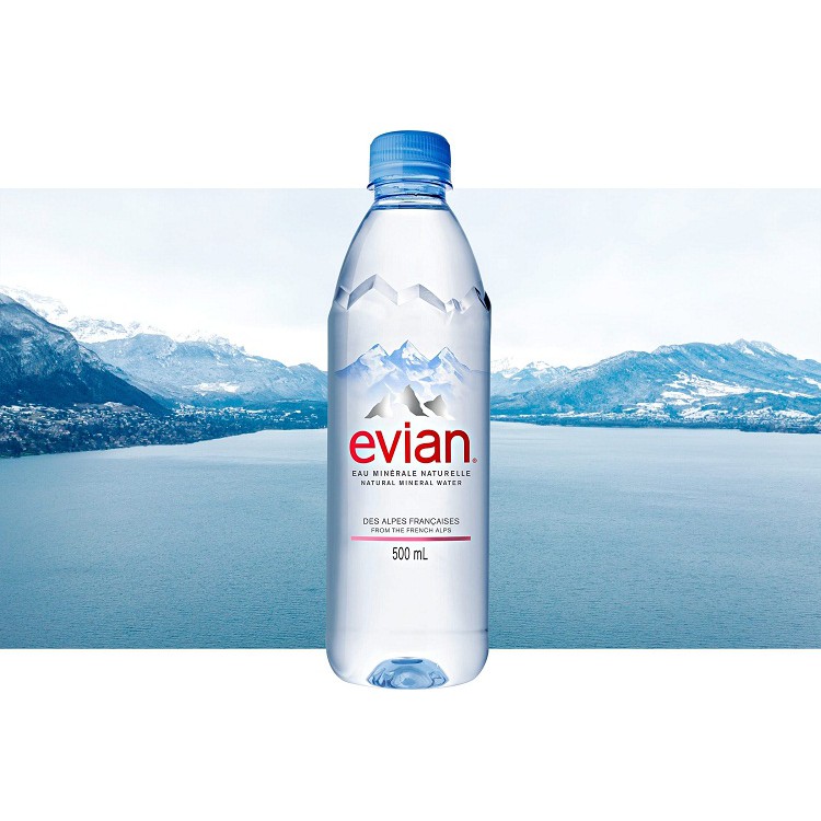 Nước suối Pháp - nước khoáng EVIAN  500ml-1250ml