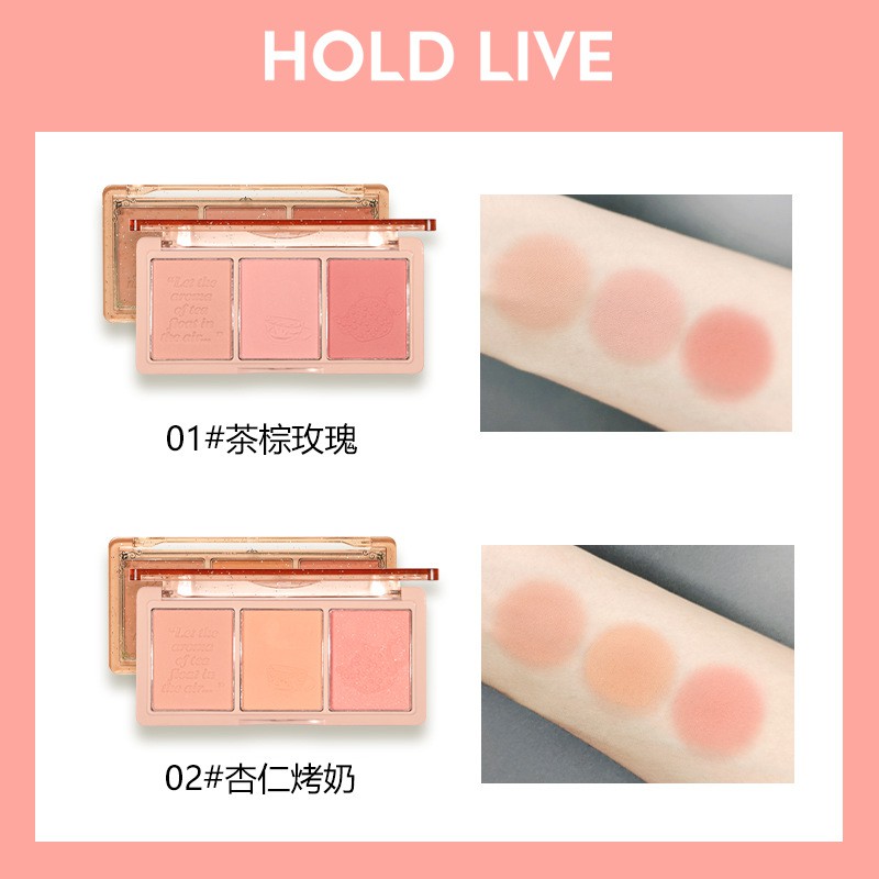 Phấn Má Hồng Trang Điểm 3 Ô HOLDLIVE HL461 [ HOLD LIVE ]