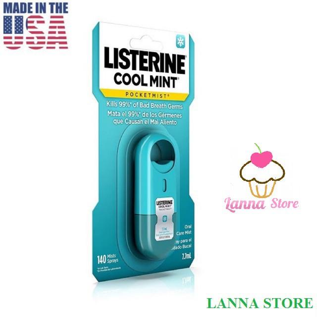 Xịt / Miếng ngậm thơm miệng Listerine Pocketmist đủ loại nhiều vị - USA