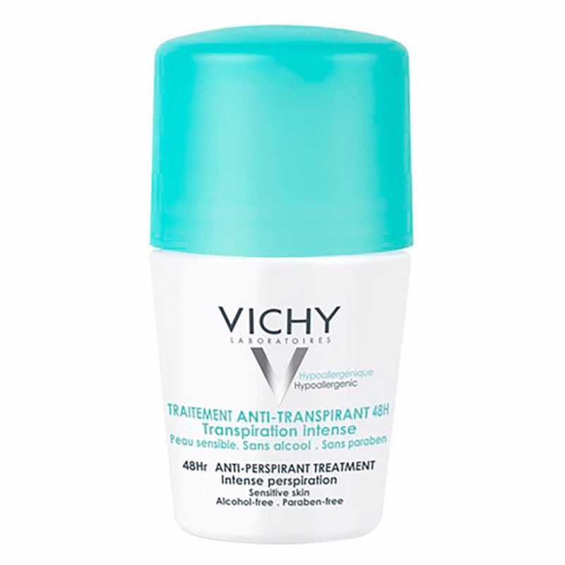 Lăn khử mùi Vichy khử mùi 48 giờ nắp xanh Traitement Anti-Transpirant 48h 50ml