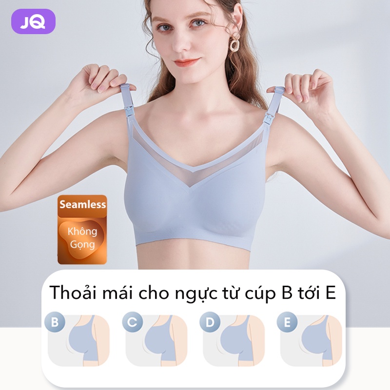Áo lót bầu cho con bú JOYNCLEON mút thông hơi siêu mát cho mẹ cân nặng tới 100kg - màu nude
