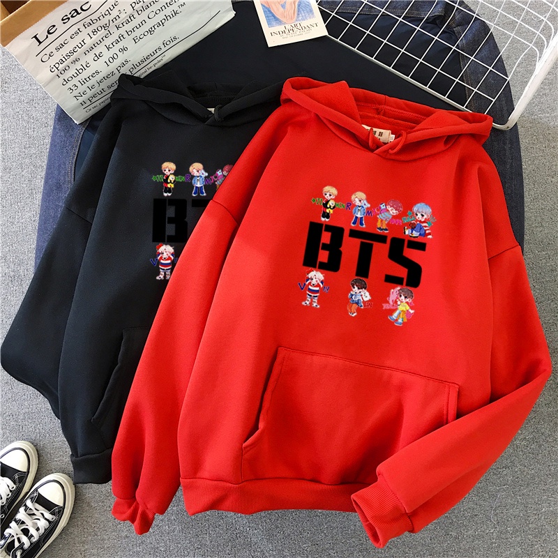 Áo Hoodie Dáng Rộng In Hình Anime Bằng Vải Nhung Thời Trang Cho Nữ