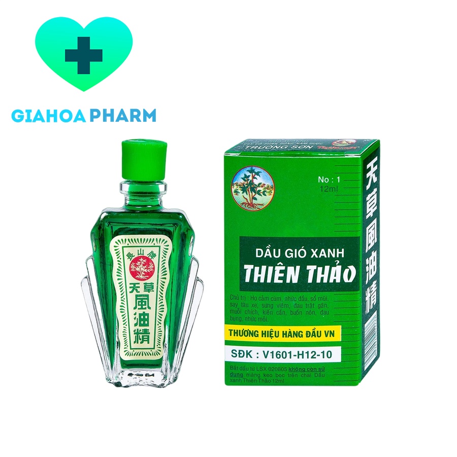 Dầu gió xanh Thiên Thảo (Trường Sơn) - Giảm ho, cảm, sưng, nhức đầu, sổ nghẹt mũi, say tàu xe, muỗi đốt, đau bụng