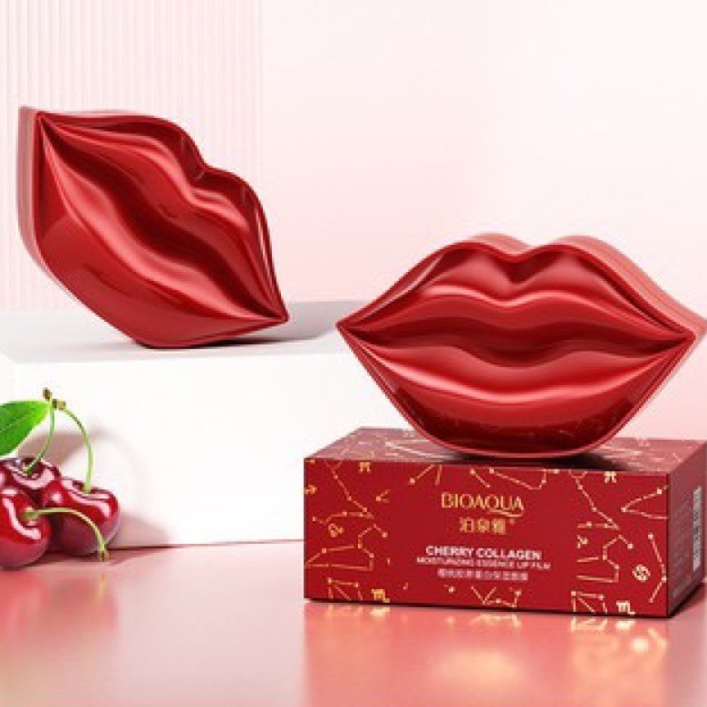Mặt Nạ Môi Bioaqua Cherry Collagen Moisturizing Essence Lip Film Mask (20 Miếng)