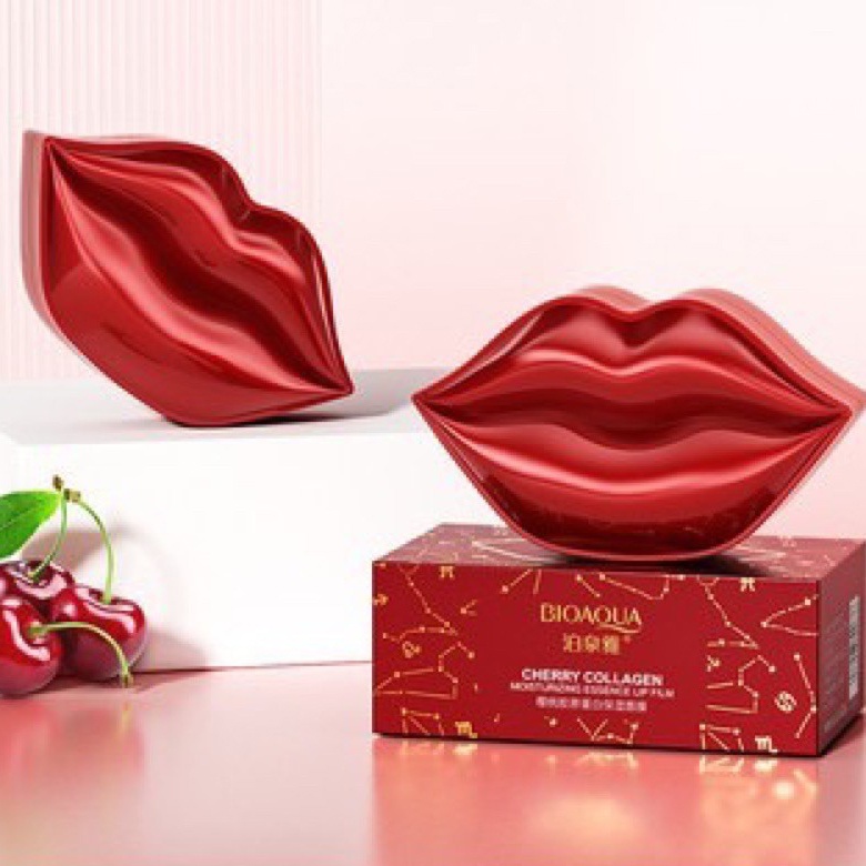 Mặt Nạ Môi Bioaqua Cherry Collagen Moisturizing Essence Lip Film Mask (20 Miếng)