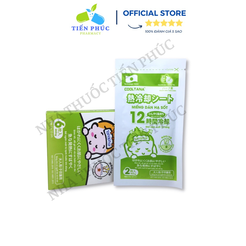 Miếng Dán Hạ Sốt Cool Tana Giúp Bé Hạ Nhiệt Giảm Sốt Ngăn Ngừa Co Giật - Hộp 6 Miếng Dùng Được Cho Trẻ Sơ Sinh