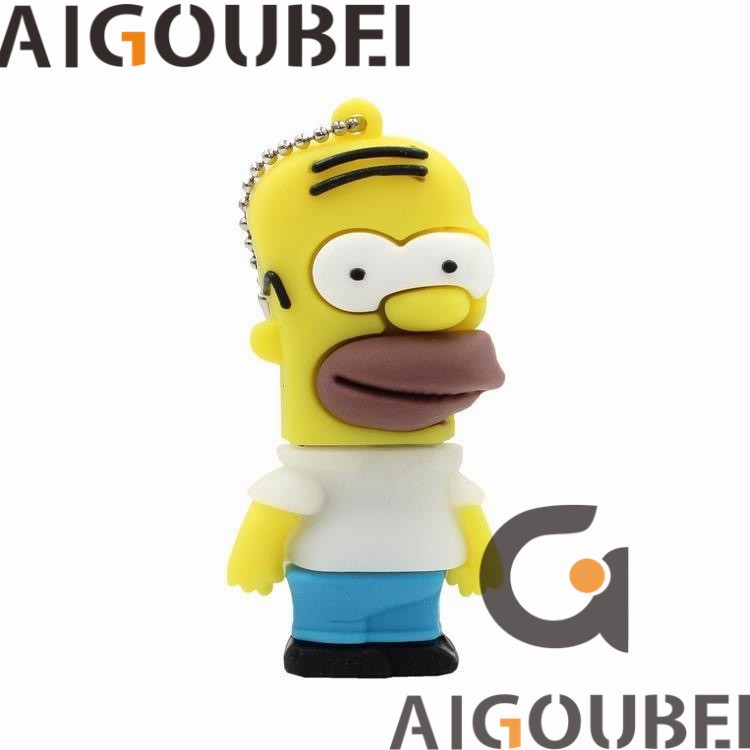 [Spot &amp; COD] USB 2.0 Simpson Cute Cartoon Silicone Lightning Ổ lưu trữ máy tính xách tay cho 4 kiểu đĩa U, 1GB 2GB 4GB 8GB 16GB 32GB 64GB 128GB