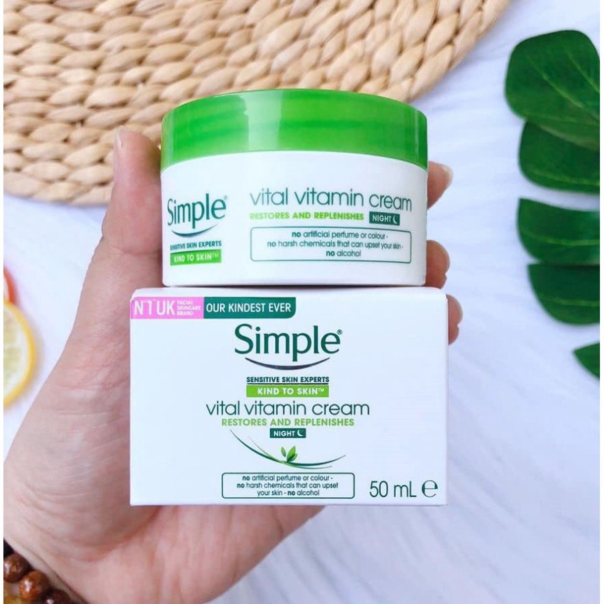 [Chuẩn Auth] Kem dưỡng ẩm Cho Da Ban Đêm Simple Kind To Skin Vital Vitamin Night 50ml Anna Cosmetics