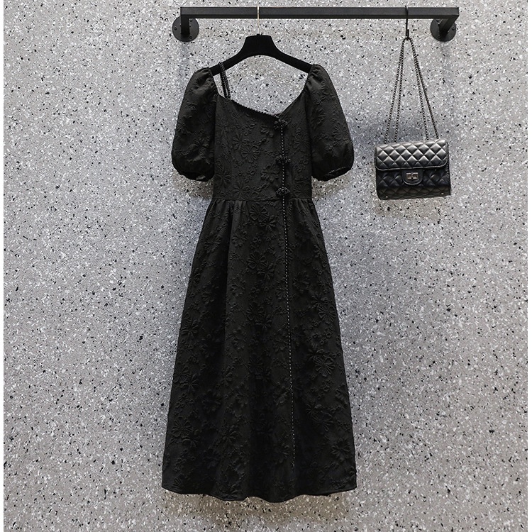 R91533 Đầm xoè nữ hè ngắn tay cho người mập hàng nhập