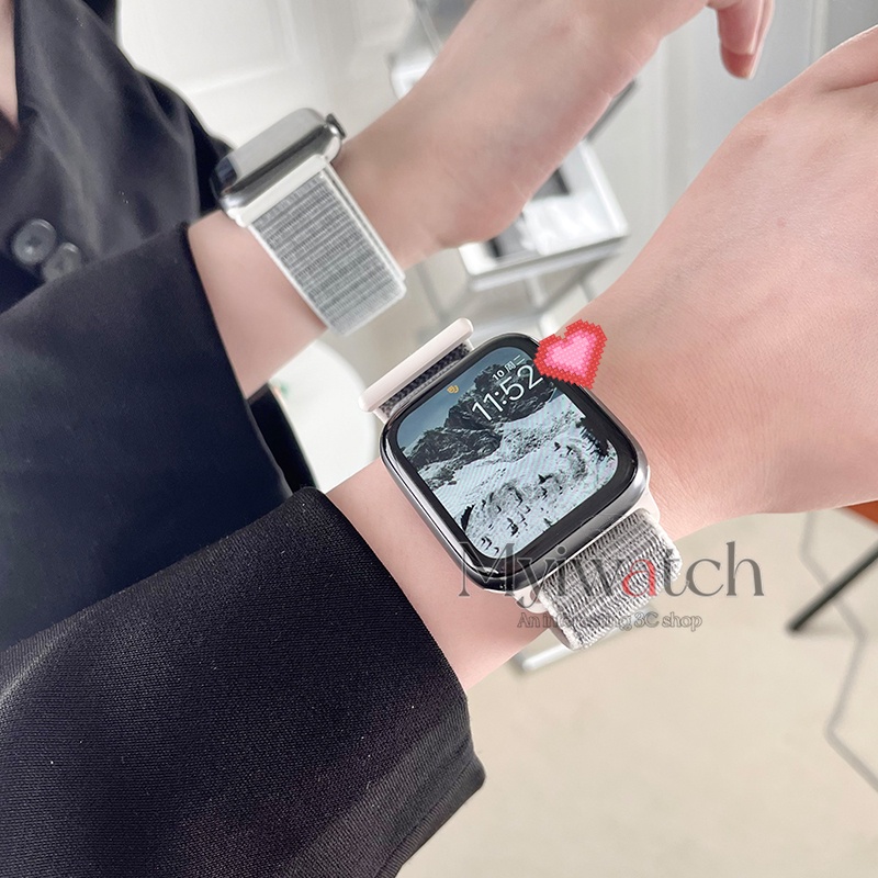 Dây Đeo Thể Thao Co Giãn 45mm 41mm 44mm 40mm 38mm 42mm Cho iWatch serie 7 6 5 4 SE 3 2 1