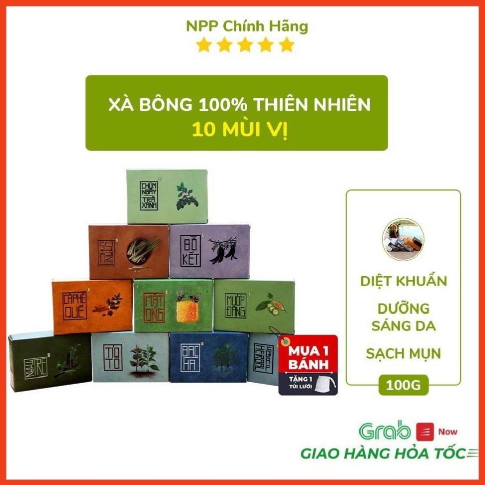 Xà Bông Sinh Dược Nhiên Nhiên 100gr, Xà Bông Mướp Đắng, Nghệ Mật Ong, Sả Chanh, Chùm Ngây Trà Xanh, Tía Tô | BigBuy360 - bigbuy360.vn