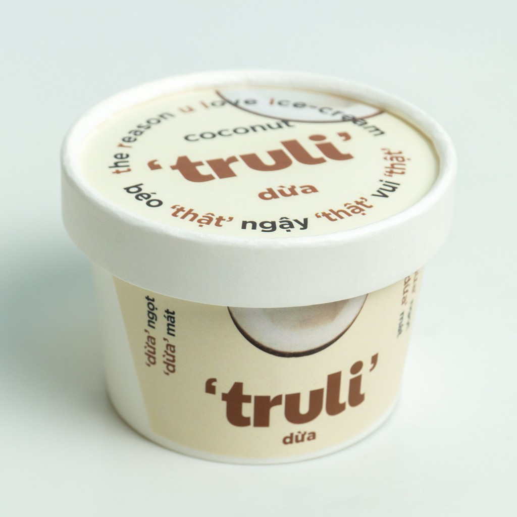 Kem Dừa Non Hũ 120ml/ 240ml - Kem Homade Truli Ice Cream