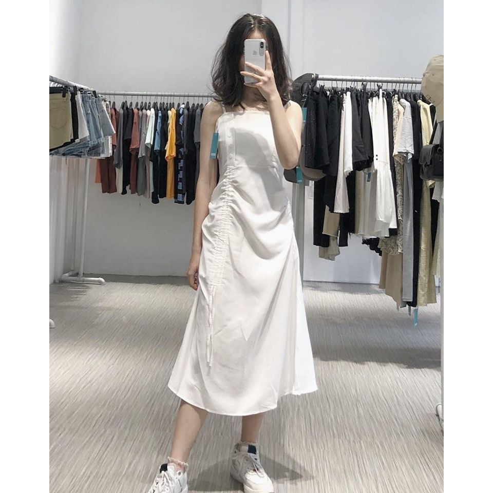 (FREESHIP) Đầm hai dây trắng xinh hàng quảng châu cao cấp Ulzzang