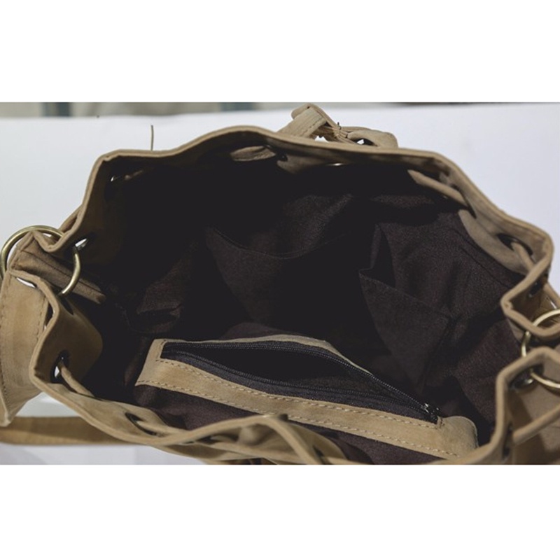 IELGY Túi Xách Rút Dây Đeo Chéo Mềm Mại Phối Tua Rua Thời Trang Cho Nữ