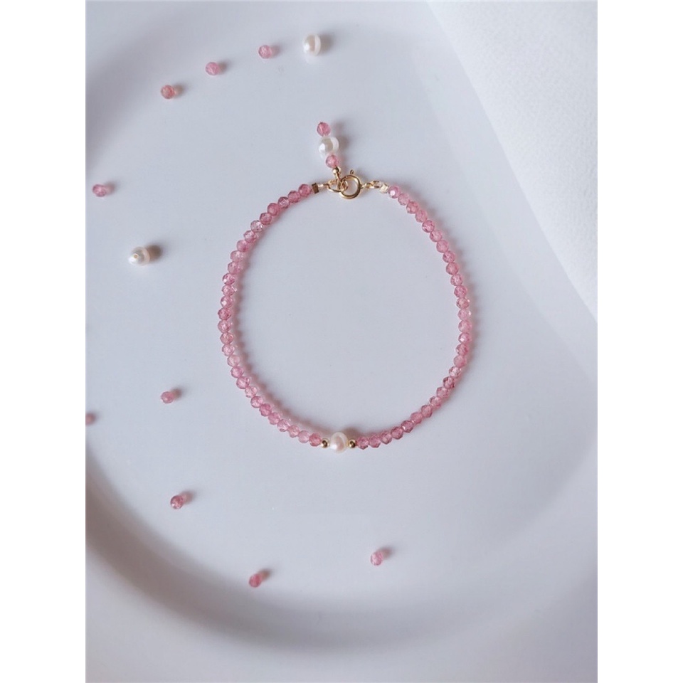 [Hàng Mới Về] Vòng Tay Hạt Ngọc Trai Mặt Tourmaline Thời Trang