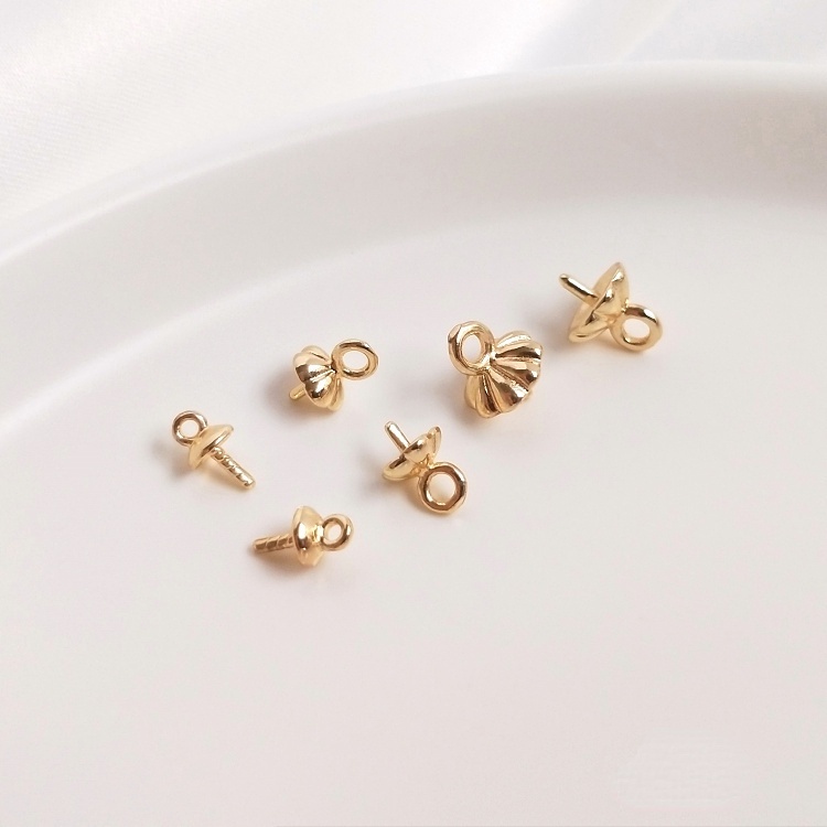 Phụ Kiện Hạt Ngọc Trai Nửa Lỗ 18K 14K Nhiều Màu Sắc Dùng Làm Đồ Trang Sức Thủ Công diy