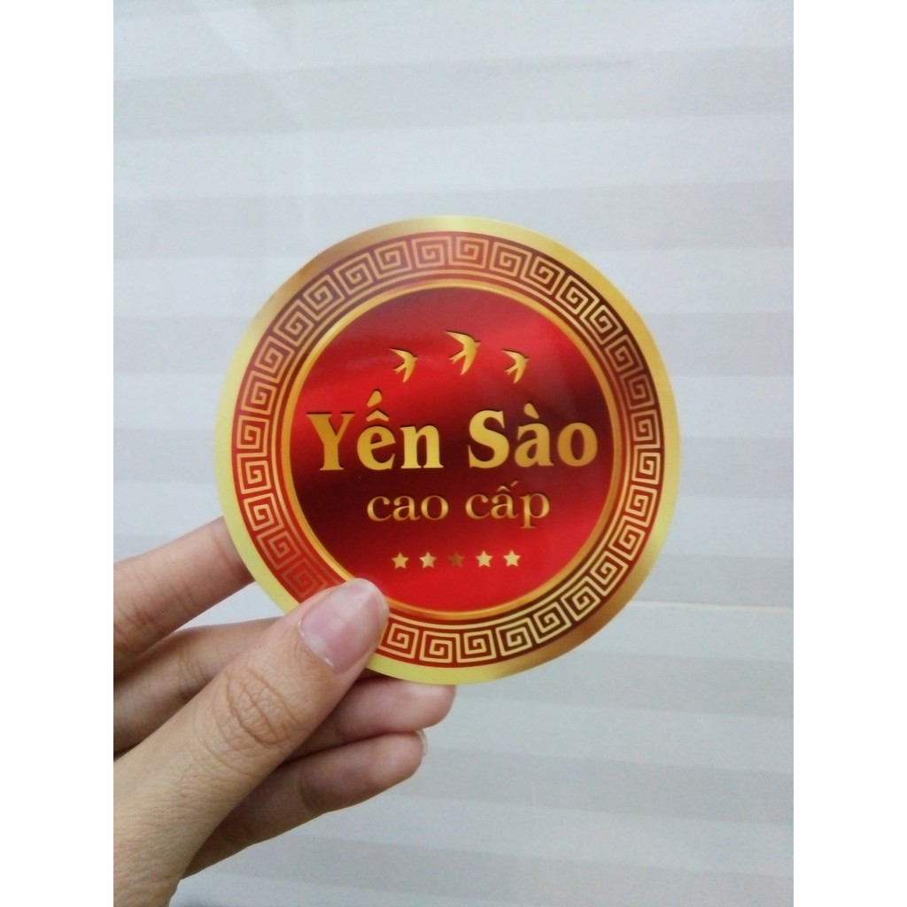 Tem giấy tròn dán hộp yến sào size 8.5 (10 tem)