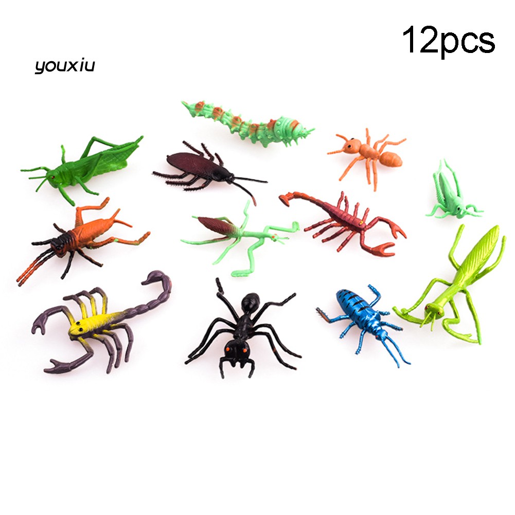 Bộ 12 Đồ Chơi Mô Hình Côn Trùng Bằng Nhựa Cho Bé