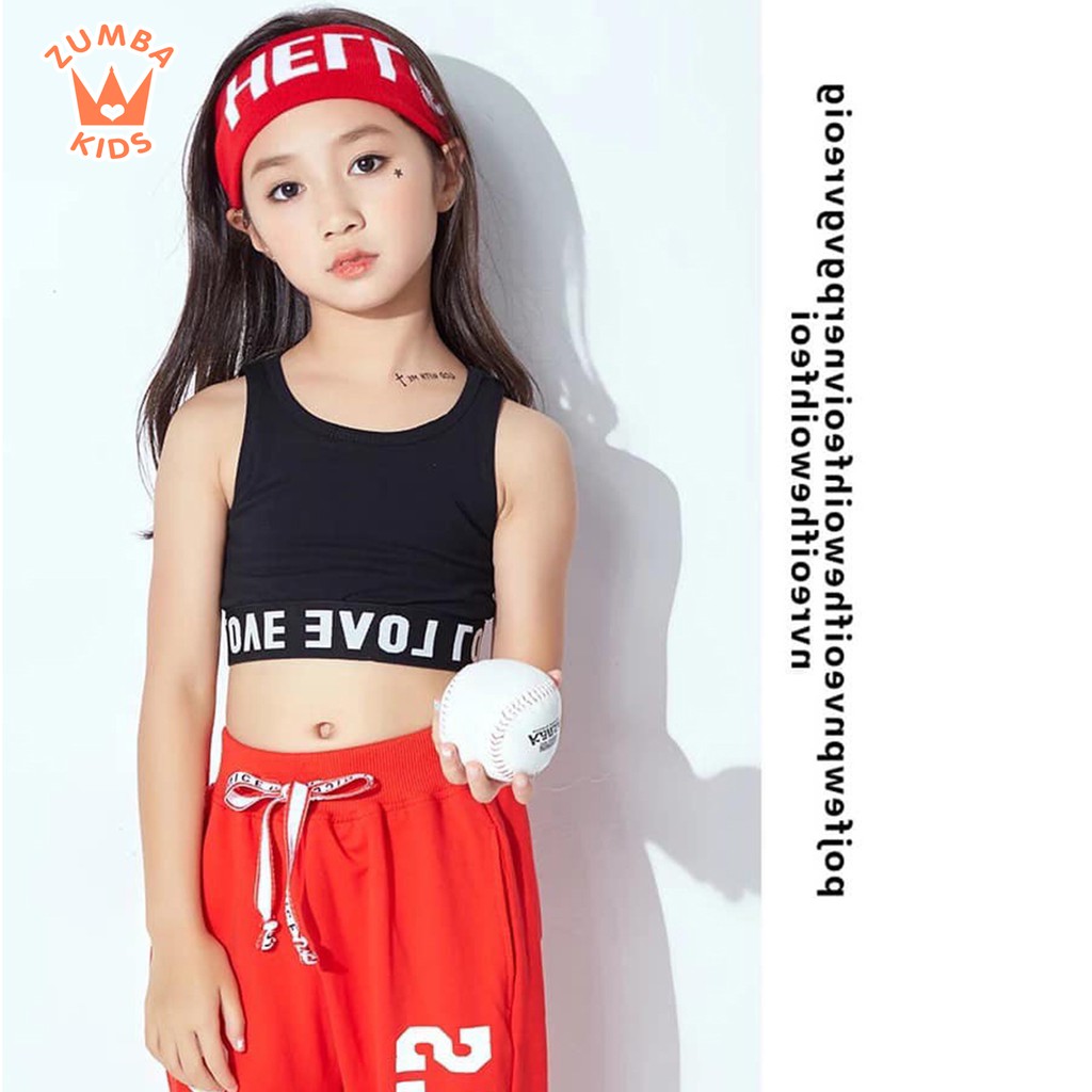 Áo Croptop trẻ em | Áo Croptop ba lỗ  đen cho trẻ em