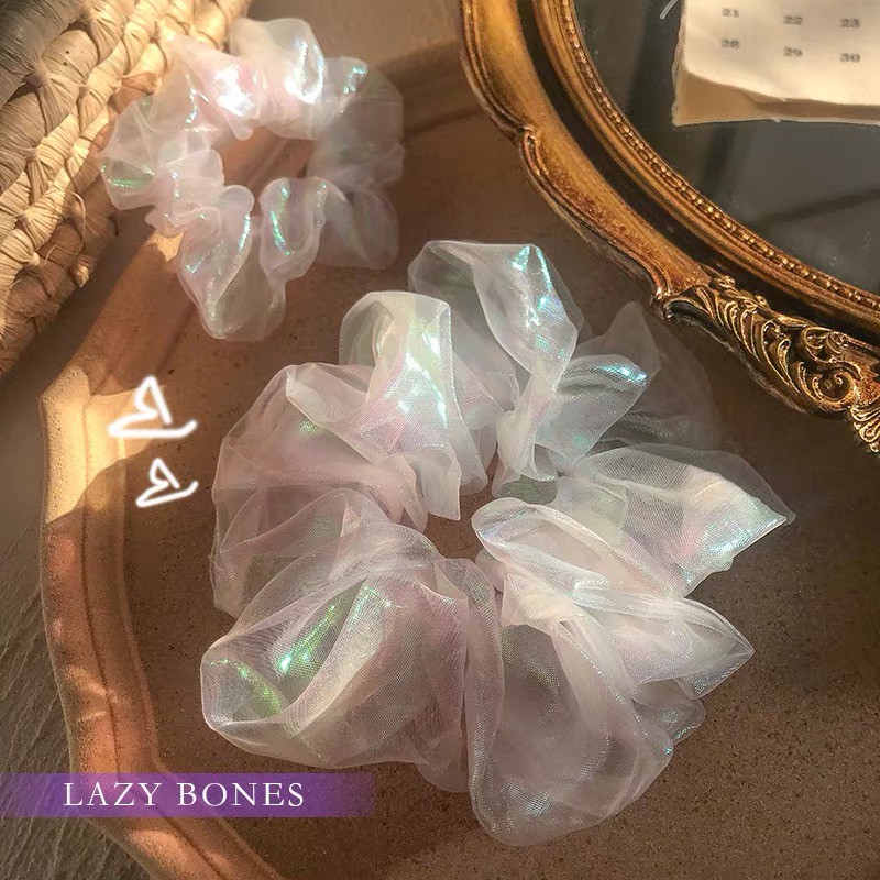 [Siêu To] Dây Buộc Cột Tóc Scrunches Siêu To Màu Trắng Xinh Xắn Mainia Shop