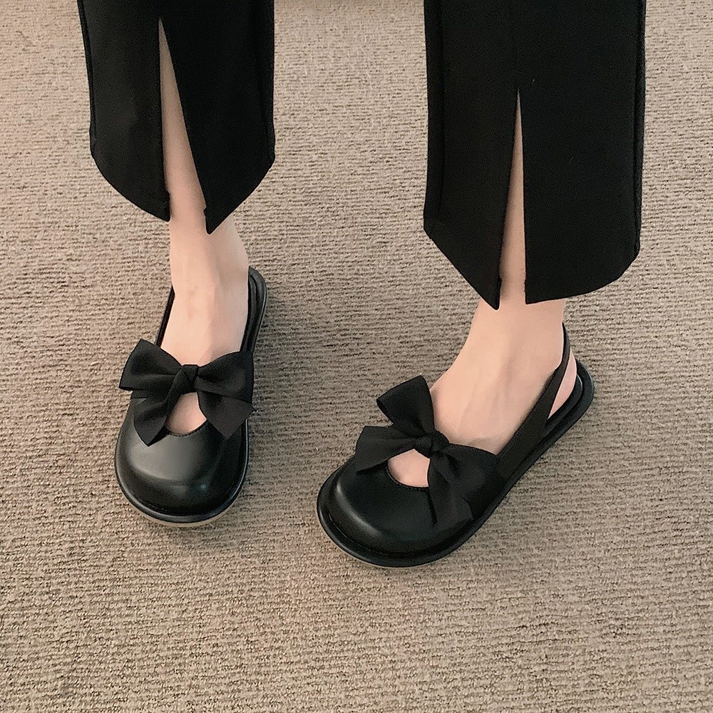 Giày Sandal Mary Jane Đế Bằng Đính Nơ Thời Trang Mùa Hè 2022 Mới Cho Nữ