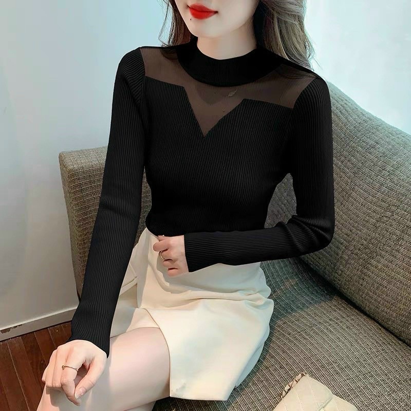 Áo giữ nhiệt nữ cổ phối lưới sexy siêu đẹp