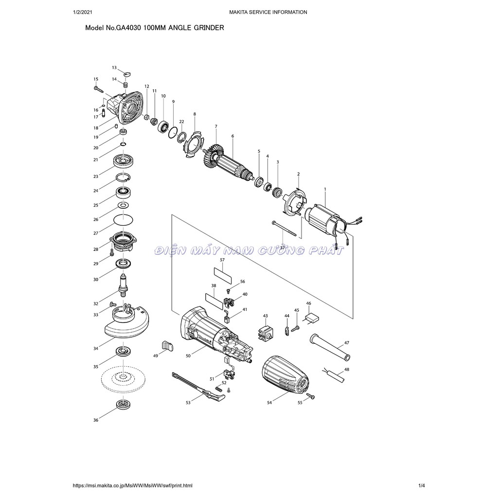 Phụ tùng máy GA4030/4031 Makita- Phần 2