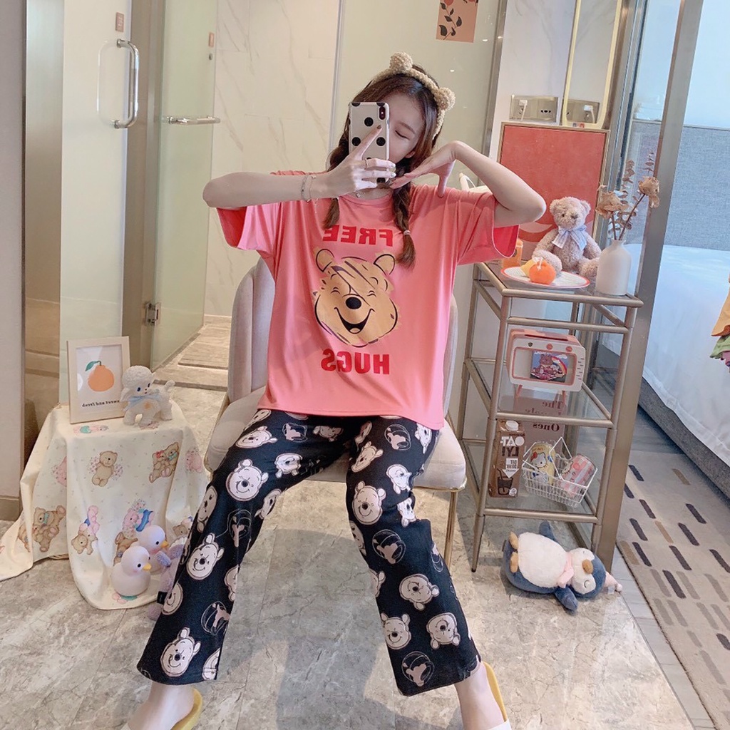 Đồ Bộ Mặc ở Nhà Bộ Đồ Ngủ Nữ Quần Dài Pijama Thun Lạnh Đẹp [CODE 49-52] Freesize Từ 45-55Kg - BB REAL | BigBuy360 - bigbuy360.vn
