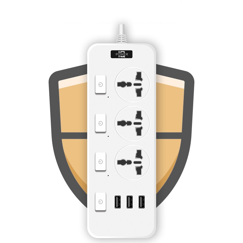 Ổ cắm điện đa năng 3 ổ cắm có công tắc công suất cao chống cháy có 3 cổng USB