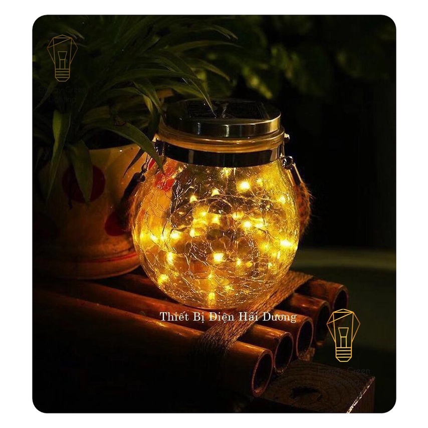 Lọ Thủy Tinh Đèn Led Energy Green Lighting Treo Cây Năng Lượng Mặt Trời MT-145 led đom đóm decor lạ mắt 3m 30 hạt