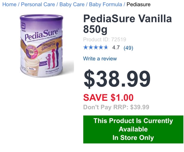 ✔Sữa PediaSure Complete ® (PediaSure nắp tím) - Made in AU 🇦🇺 / Hộp 850gr