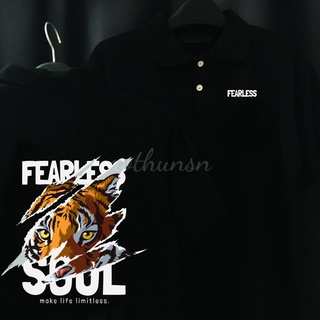 (aothunsn) Áo thun cổ trụ cổ bâu polo CỌP FEARLESS (vải da cá)