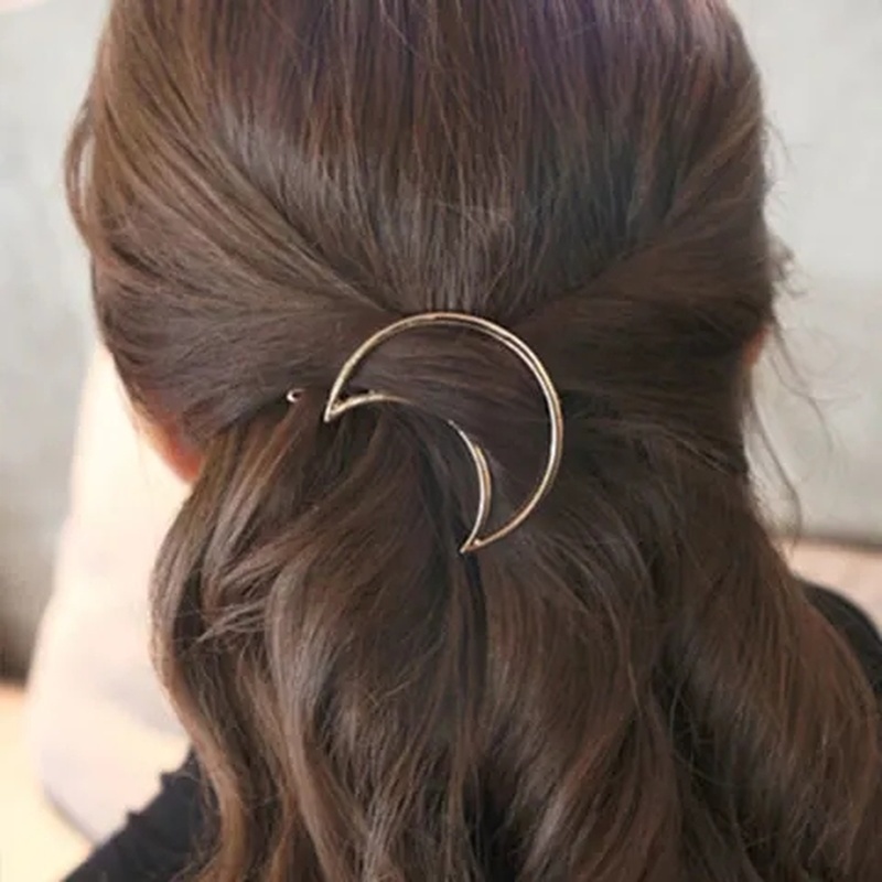 [Women Korean INS Style Golden Hair Clip] [Girls Metal Bangs Hairpin] [Ladies Elegant Hair Accessories]