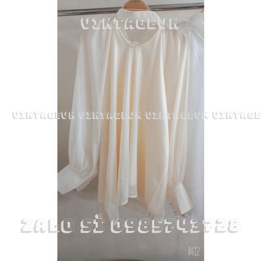 Áo babydoll tay bồng tiểu thư dấu quần kaca vintagevn