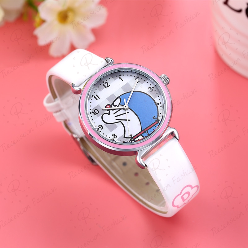 Đồng hồ thiết kế máy thạch anh có dây bằng da họa tiết Doraemon | BigBuy360 - bigbuy360.vn