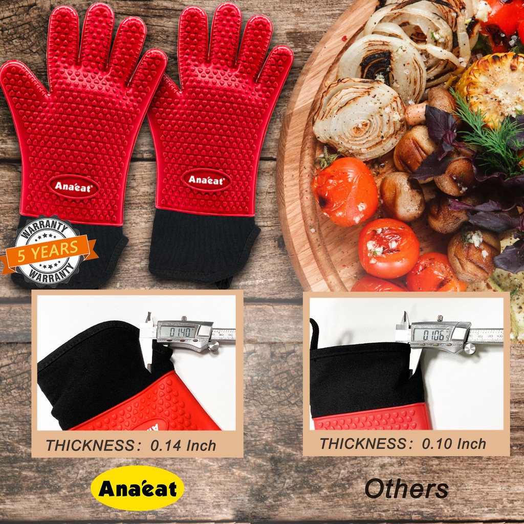 1pc Găng Tay Nấu Ăn ANAEAT  Bằng Silicon Cách Nhiệt Dáng Dài Tiện Lợi Cho Lò Vi Sóng / Lò Nướng