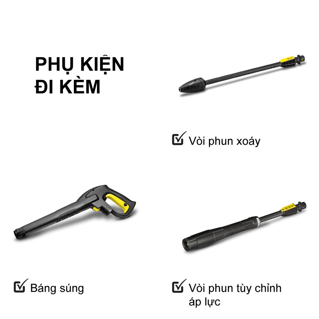 Combo máy xịt rửa xe Karcher K5 và đầu phun tạo bọt FJ6