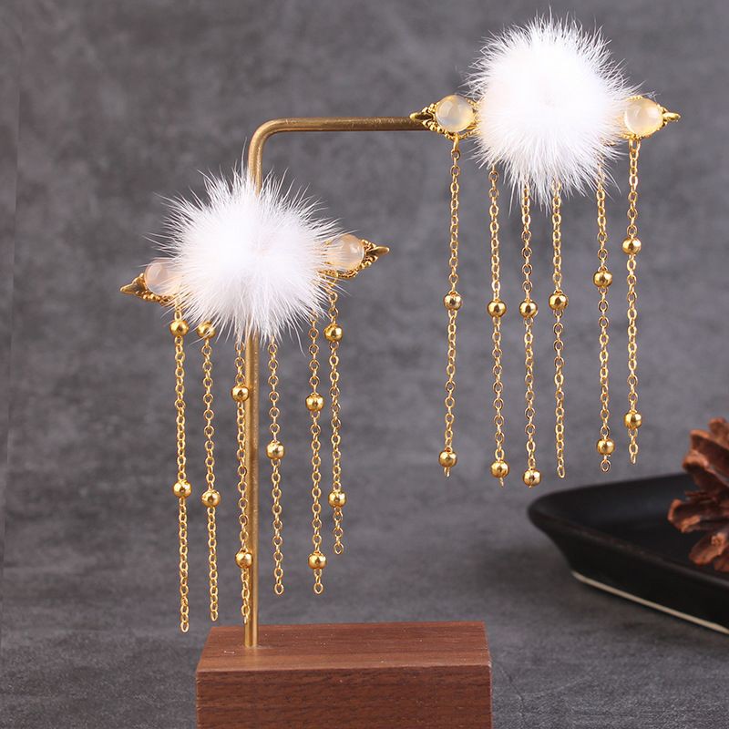 Kẹp trâm cài tóc hoa lá cổ trang kèm dây tô