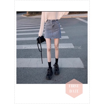 (SẴN) Chân váy bò chân váy Jean FIRSTDATE Thời Trang Nữ Hàn Quốc- chân váy bò chữ a ngắn dáng công sở trẻ trung | BigBuy360 - bigbuy360.vn
