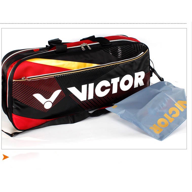 BÃO SALE Bao vợt cầu lông Victor BR9609 mẫu mới, thiết kế tiện ích, màu đen viền đỏ hot