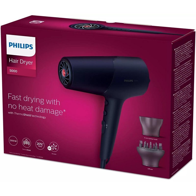 Máy sấy tóc Philips BHD510 - Công suất lớn 2300W, 4 lần ion
