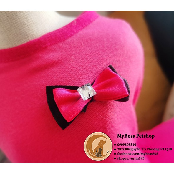 Váy/ đầm xòe công chúa chó mèo thú cưng đính nơ - Bowknot
