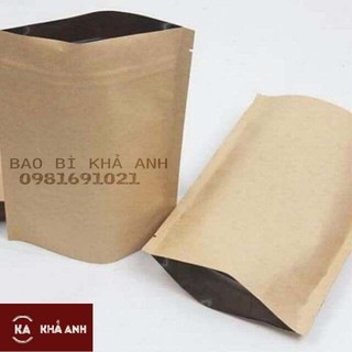 1kg Túi zip giấy Kraft đáy đứng có cửa sổ hoặc không cửa sổ khách chọn