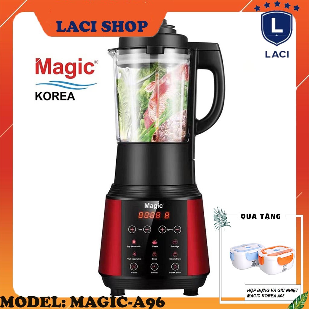 Máy Xay Nấu Sữa Hạt Magic Korea A96 | Công Suất 800W | Dung Tích 1.8L | Tặng Hộp Cơm Magic A03