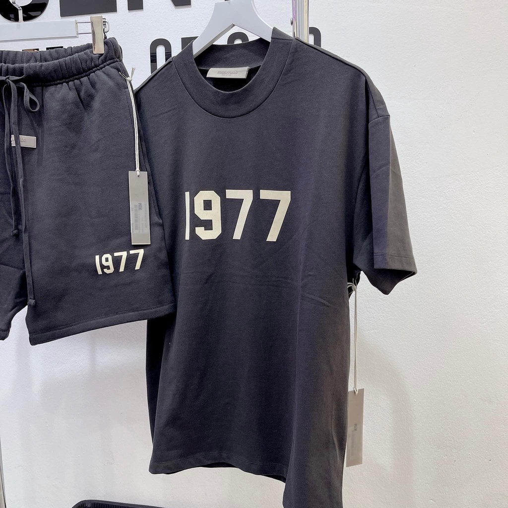 HÀNG BEST - Set Quần Áo FOG Fear Of God ESSENTIALS SS22 1977 Iron/Black