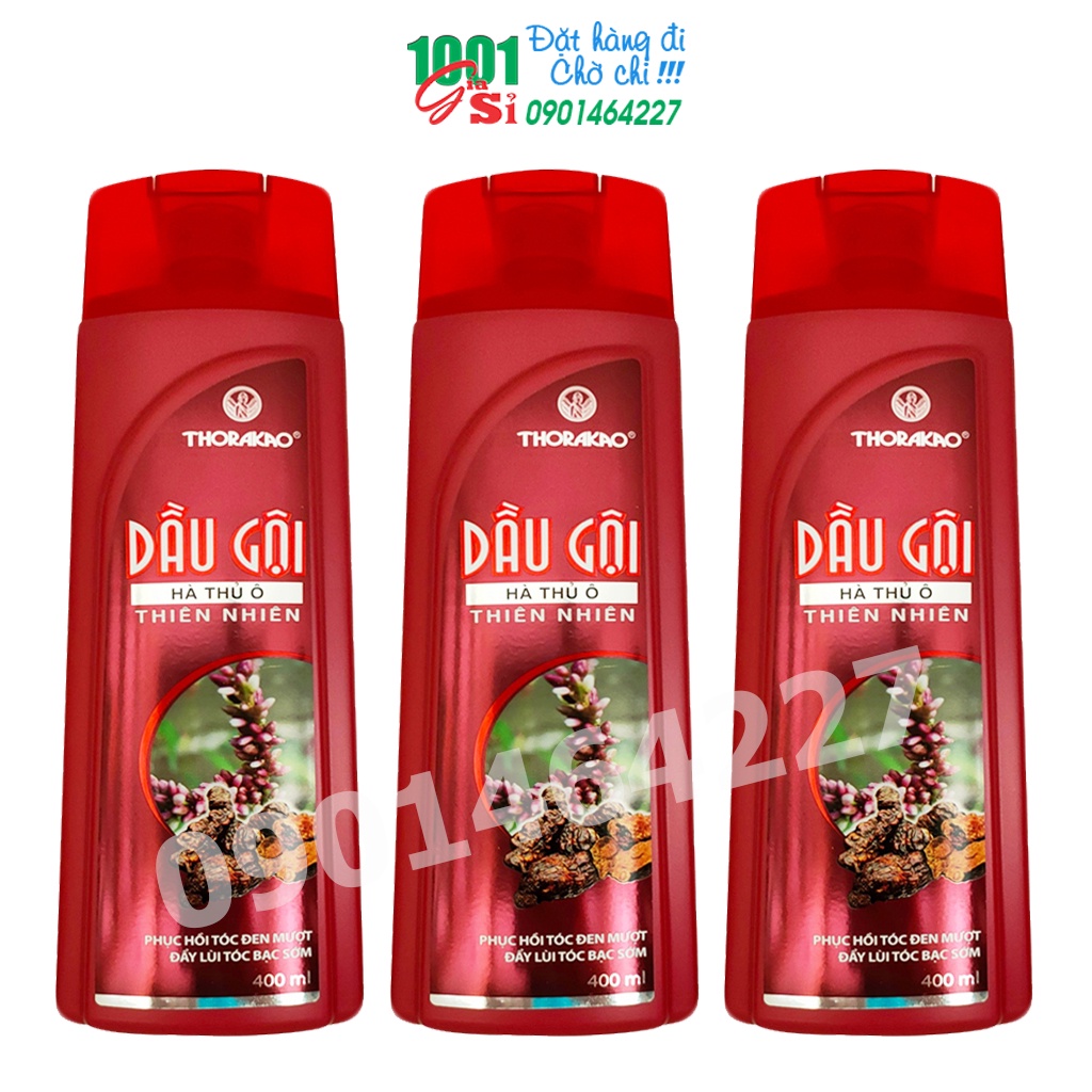 Dầu gội Hà Thủ Ô 400ml Thorakao giúp tóc chắc, đen mượt, giảm rụng tóc, ngừa gàu