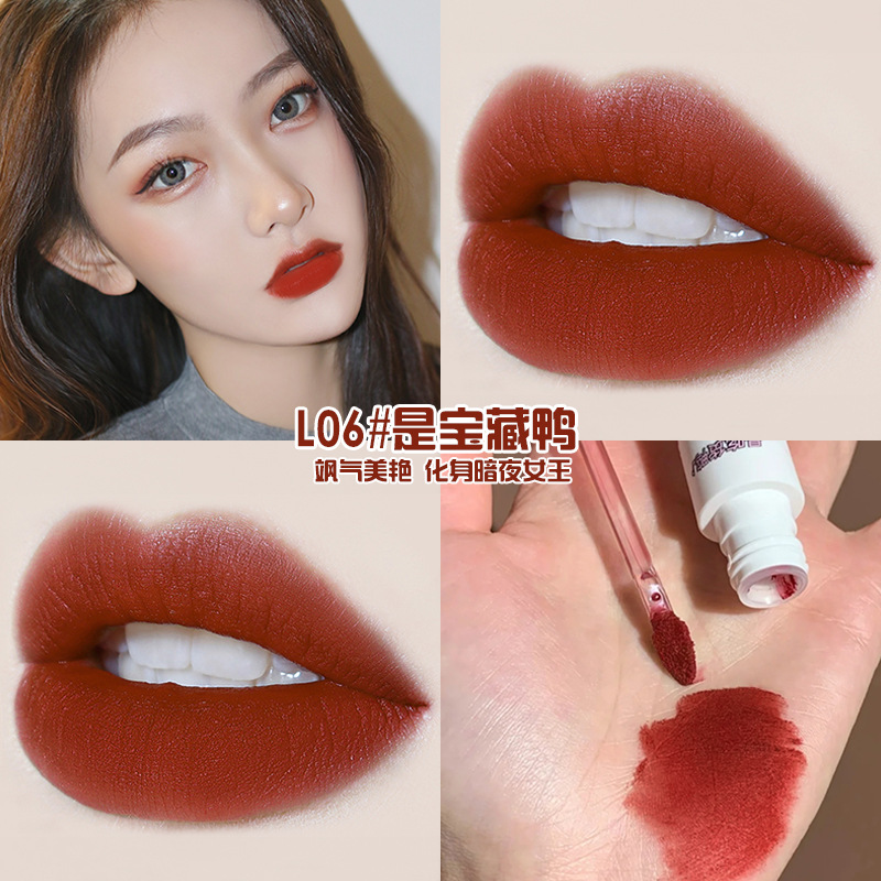 [Hàng mới về] Son Kem Vibely Tông Nhung Lì Dưỡng Ẩm Chống Khô Môi Lâu Trôi Thiết Kế Vỏ Họa Tiết Chú Vịt Dễ Thương
